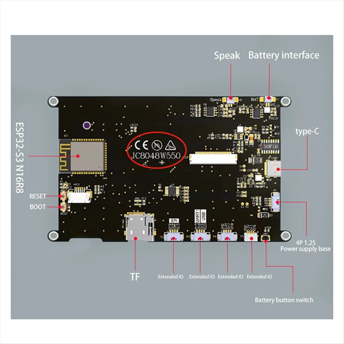 ☶❈＊♥AC1933-- 8M PSRAM 4M FLASH 4.3-Inch IPS Capacitive Touch 480x272 LCD Display Module with WIFI and Bluetooth