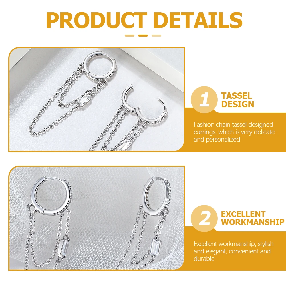 

Tassel Earrings Chain Dangle Pendant for Teens Girls Alloy Drop Decor