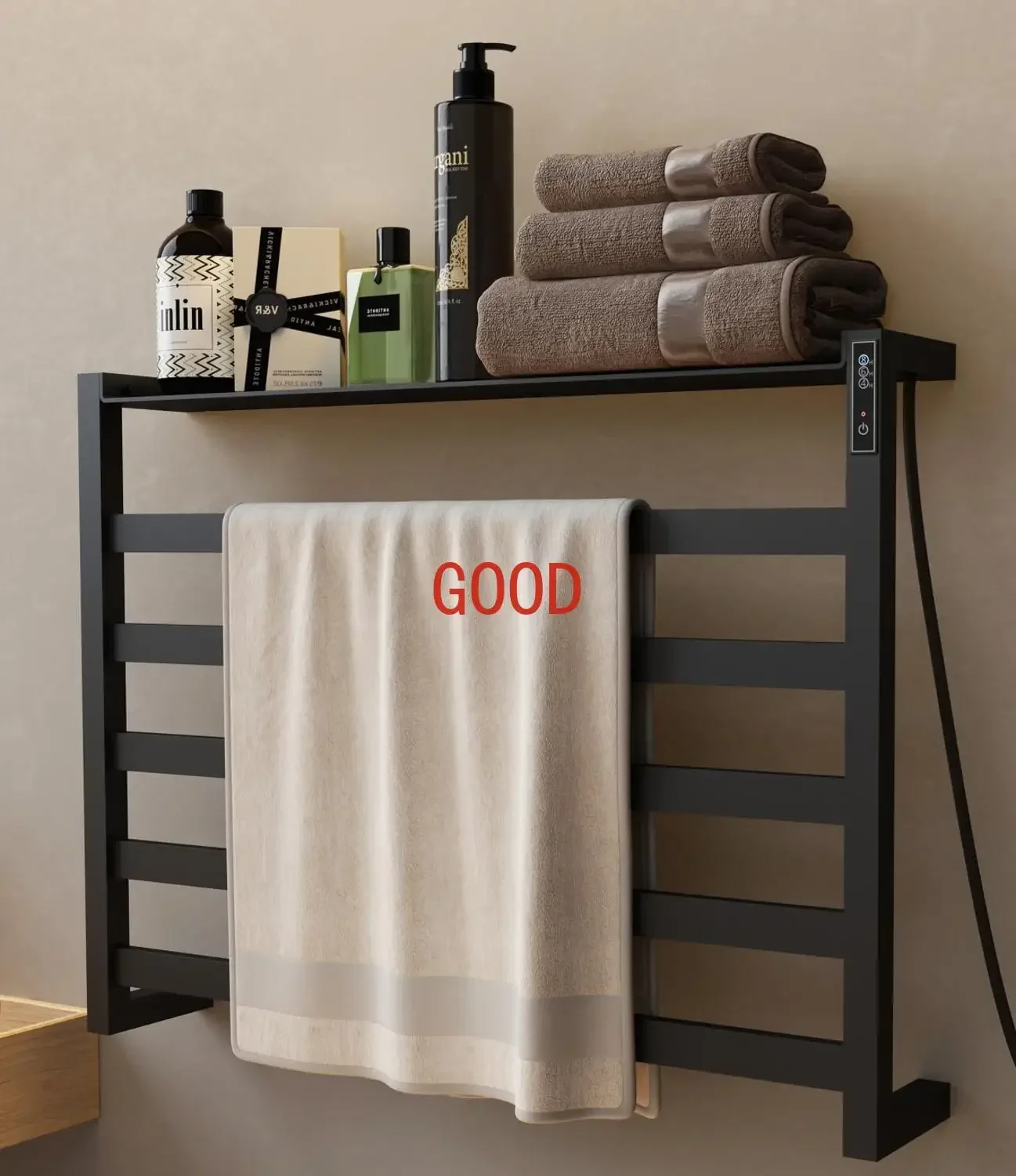 

Bathroom fittings Electric heated towel rack, No Drilling.Stainless steel Sterilizing Smart towel dryer,towel warmer.