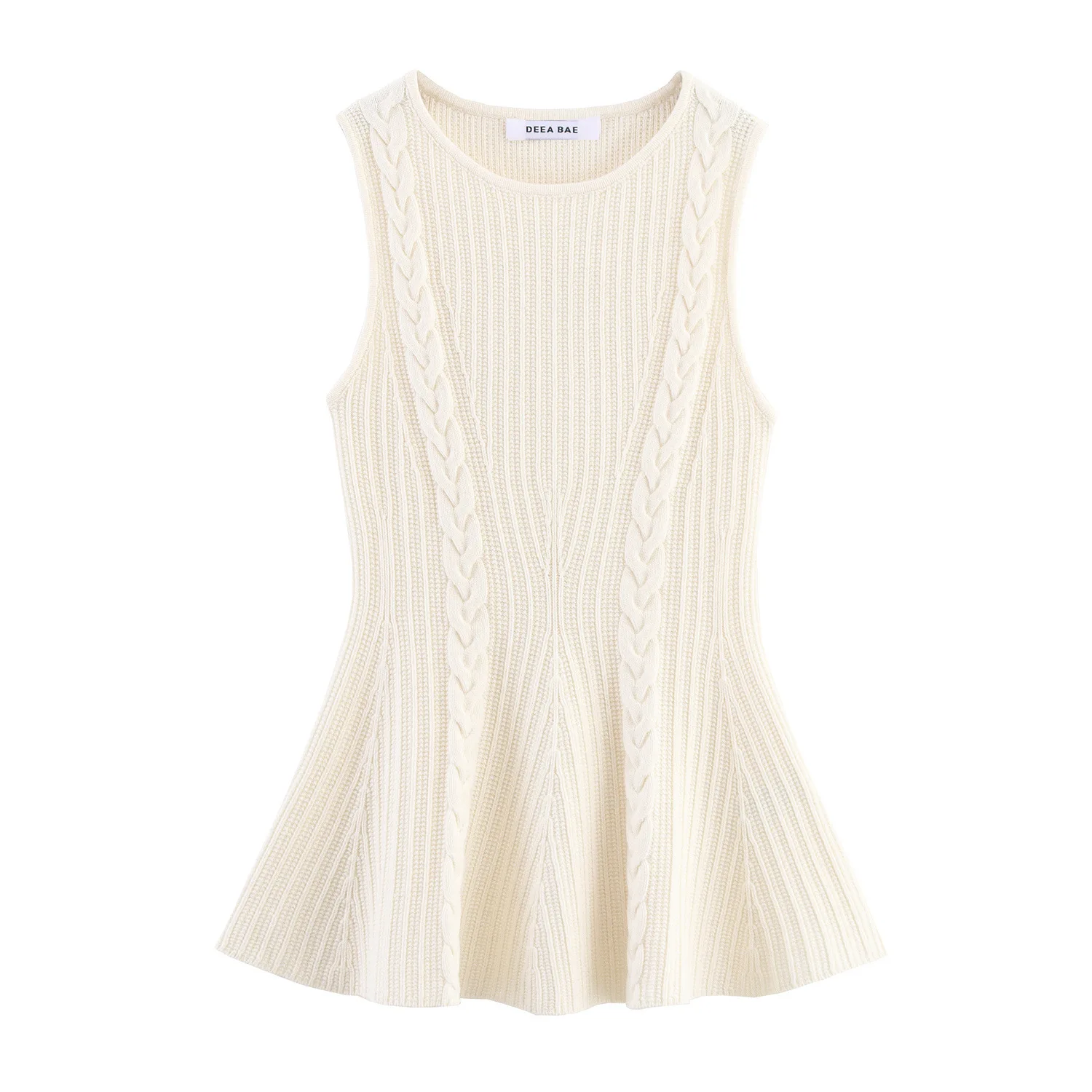 

2025 New Women's Faion Knitted ort Skirt Sle Top Twist Knot Knit Bot Hem Versatile Sli ly Suitable Summer Wear