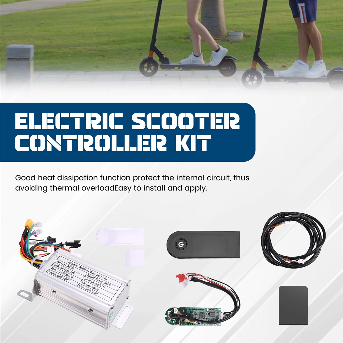Wytrzymały kontroler bezszczotkowy 36V 350W + miernik Bluetooth + zestaw przedłużacza do hulajnogi elektrycznej Xiaomi M365/M365 — zdjęcie produktu 6
