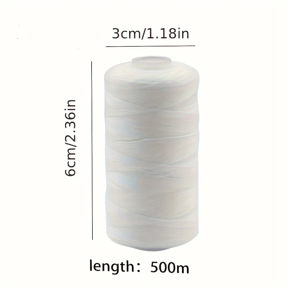 2pcs 500M Sewing Thread Polyester Thread Set Strong And Durable Black White Sewing Threads For Hand Machines