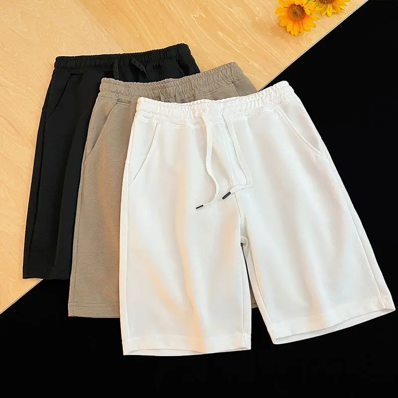 미국산 헤비급 신상 반바지는 여름에 통기성이 뛰어나며 다용도로 활용 가능하며 남성과 여성이 다양한 색상의 트렌디한 신축성 있는 허리밴드를 착용합니다.