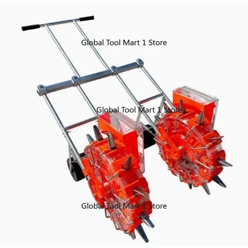 High Performance Two-Row Manual Seeder 10 Nozzle Hand-Pushed Transplanter for Corn Soybean Peanut Seeds for Farm Use