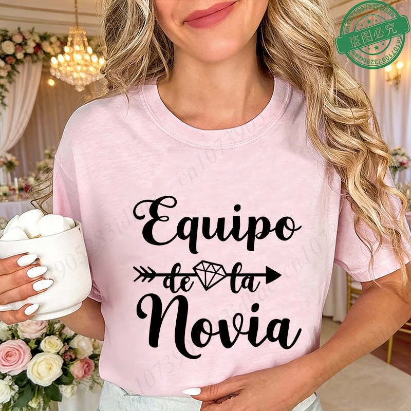 Equipo Chicas De La Novia Spanish Girls Bachelorette Hen Party T-shirts Diamond Arrow Graphic Graphic Blouses Bridal Shower Tees