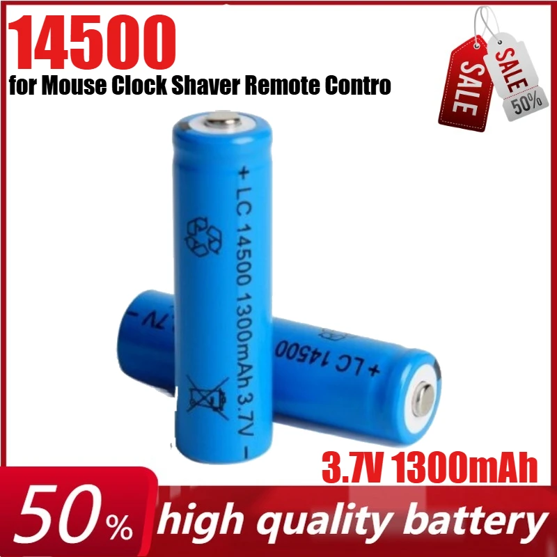 

3.7V 1300mAh 14500 AA Rechargeable Lithium Battery for Mouse Clock Shaver Remote Contro Flashlight Battery