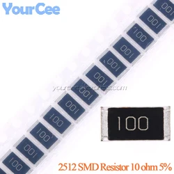 100pcs/20pcs 10ohm 2512 SMD Chip Resistor 10 ohm 10R 100 1W 5% Resistance Passive Electronic Component