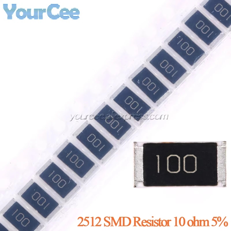 100 sztuk/20 sztuk 10ohm 2512 SMD rezystor chipowy 10 ohm 10R 100 1W 5% rezystancja pasywny element elektroniczny