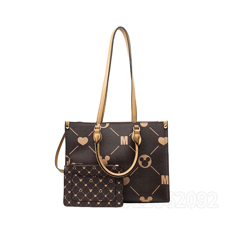 Disney Mickey Original New Women's Handbag Luxury Brand Women's Bag Large Capacity 2-Piece Cartoon Fashion Trend Tote Bag