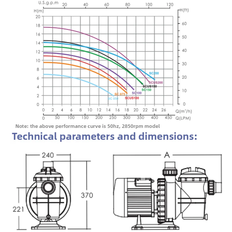 1,5 pk waterpomp voor aquarium babyzwembad zwembad zuig reinigingsapparatuur beugel zwembadpomp