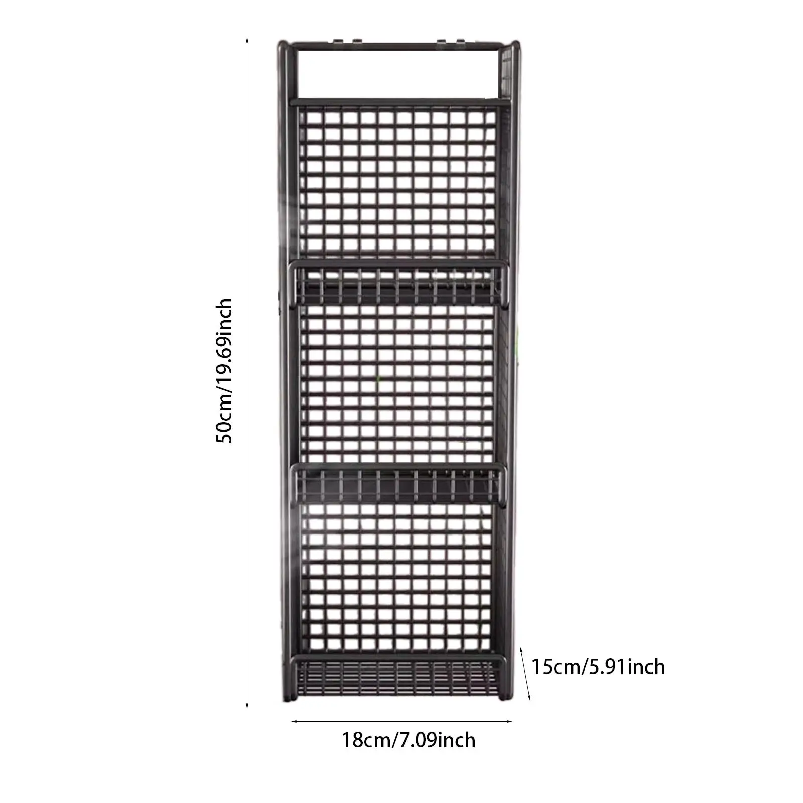 Iron Wire Kitchen Storage Baskets Organizer Wall Mounted Holder Rack for Fruit Produce Bin and Bathroom Items