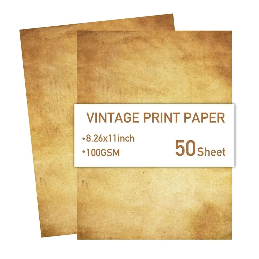 

50 Sheets Vintage Stationery Writing Paper Classical Simple Literary Scrapbook Letter Paper Drawing Paper Double Sided