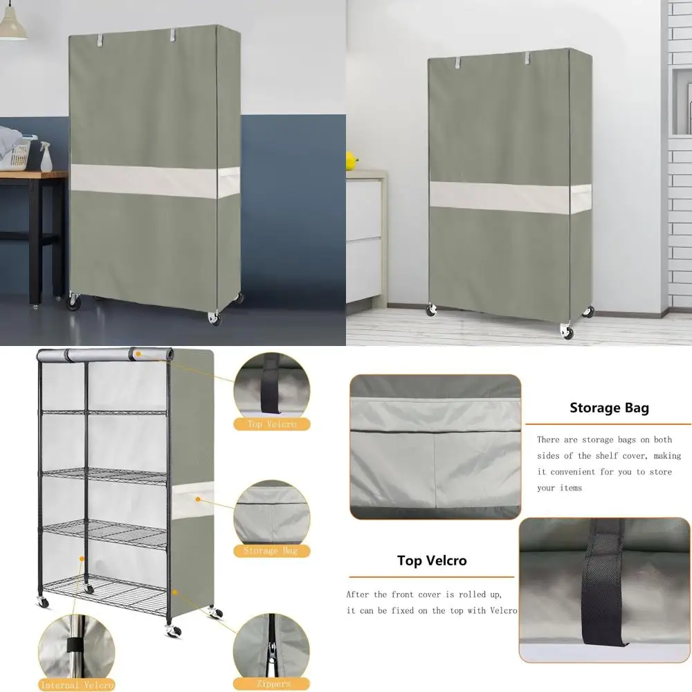 

Водонепроницаемый сверхпрочный проволочный чехол для хранения в гараже, универсальная защита для стойки 48x18x72, Sage Green