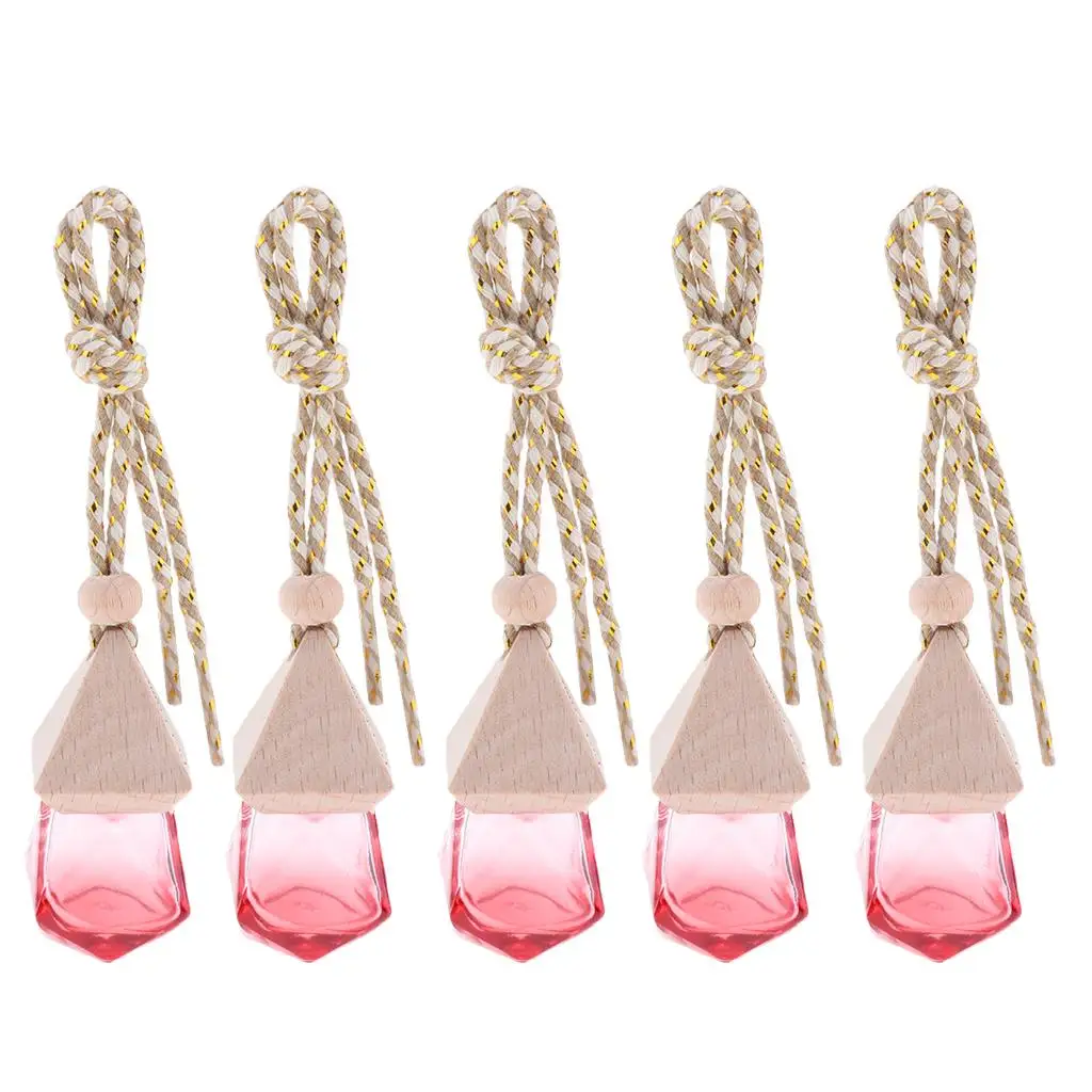 5pcs Car Perfume Tree Perfume Bottle Pendant for Essential Oil,