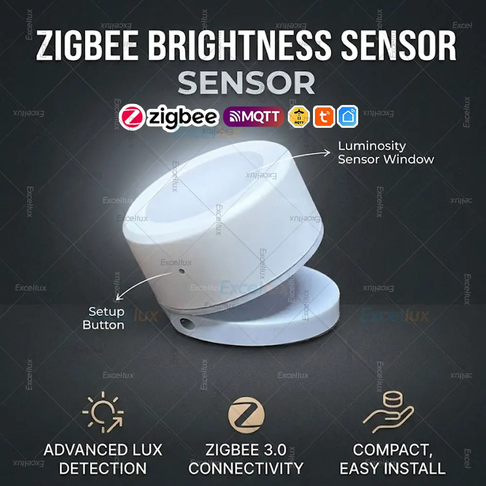 Zigbee Smart Luminance Sensor Lux Light Sensor Brightness Detector For Home Automation Scene Support Tuya Smart Life Zigbee2MQTT
