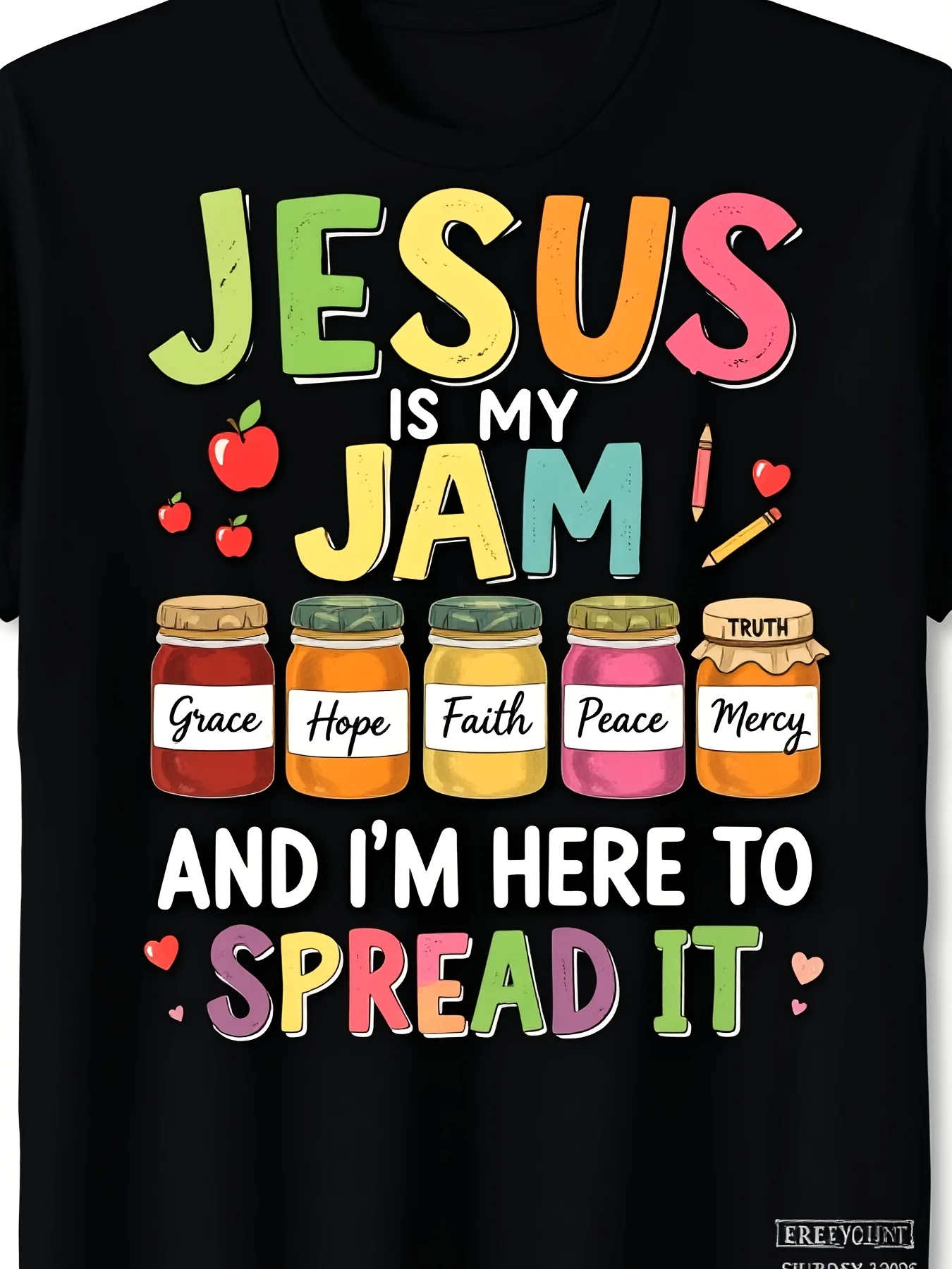 Jesus Is My Favorite, I'm Here To Spread The Christian Bible T‑Shirt, Same Style For Men And Women, Vintage Faith Clothing Size S, Pure Short‑Sleeved T‑Shirt
