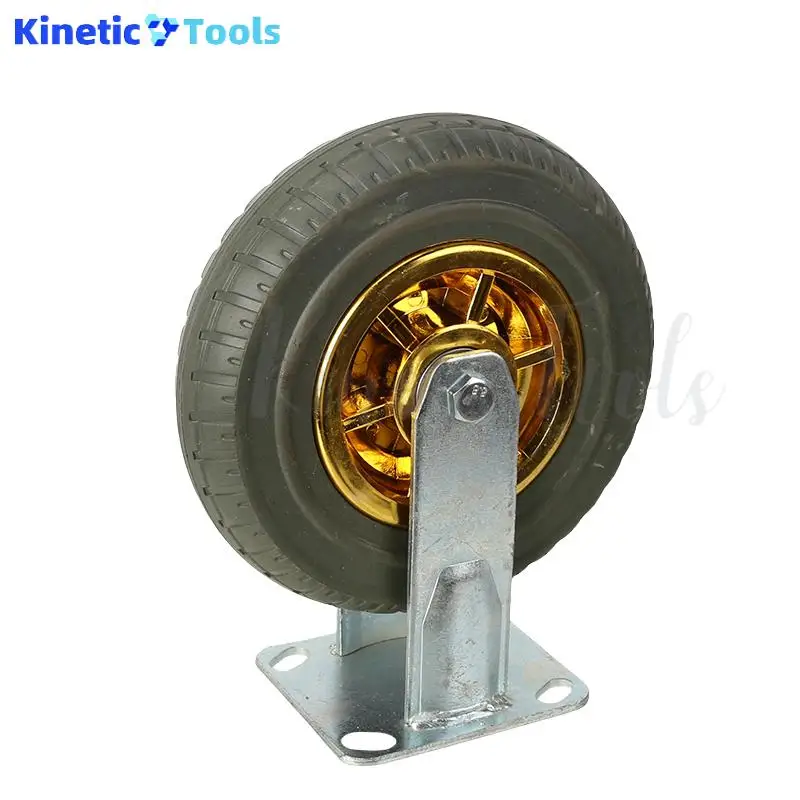 8-inch Fully Rubber Fixed Caster with Impact Absorption & Wear Resistance – Ideal for Food Trucks