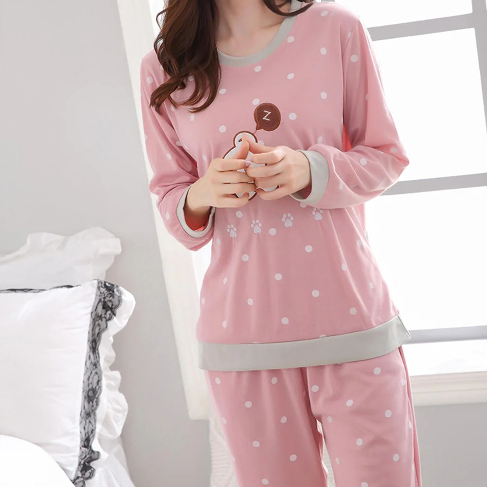 Household Sleepwear Suit Autumn Pajamas for Women Girls Nightgown Children\'s Set