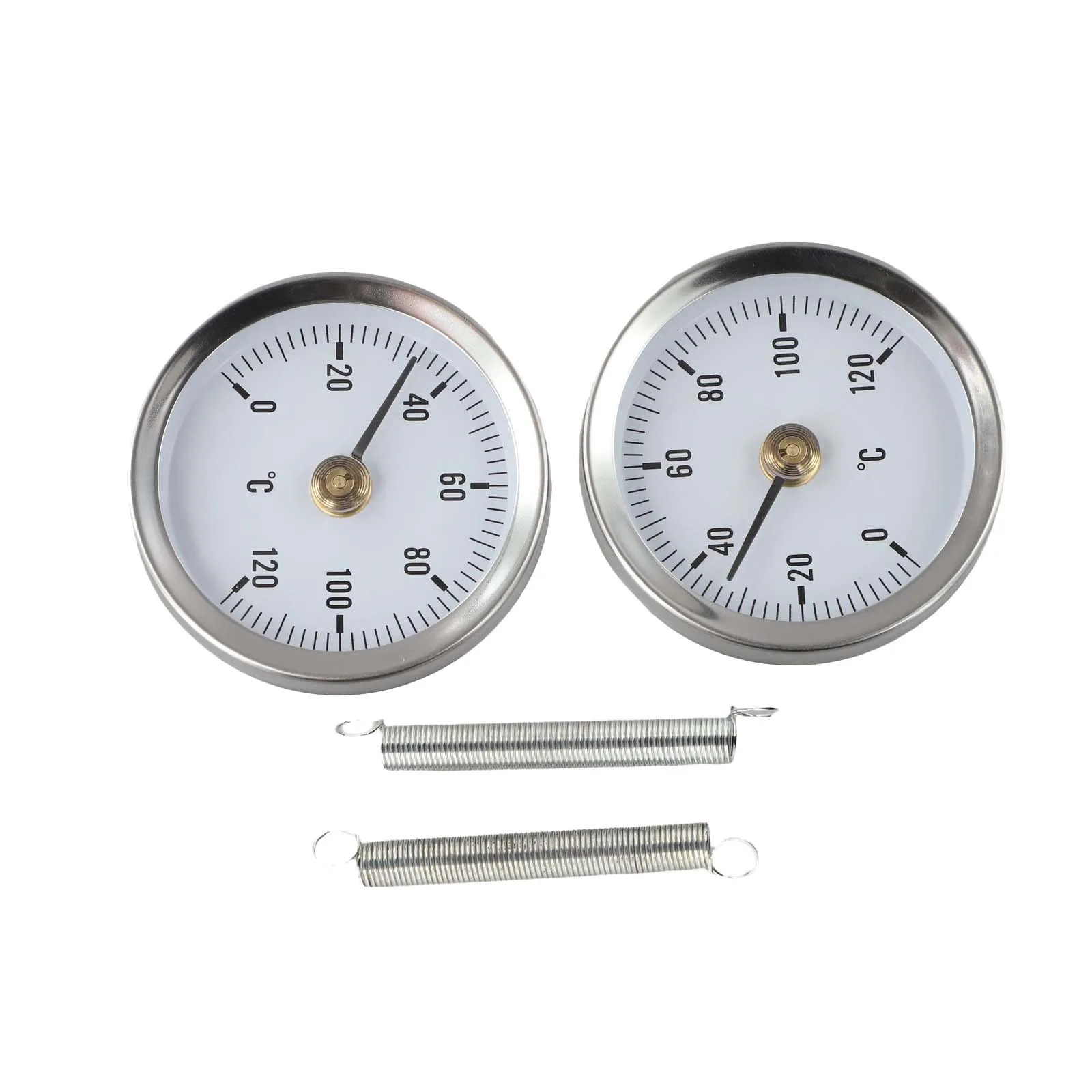 

Stainless Steel Tube Thermometers Pair 2x Units for Accurate Heating Measurement Designed for Easy Spring Attachment