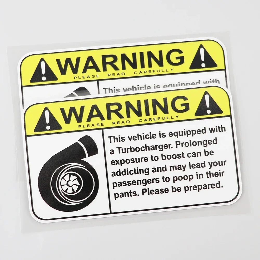 Car Sticker Funny Warning Sign Turbo Boost Decal PVC  15.2CM×8.6CM