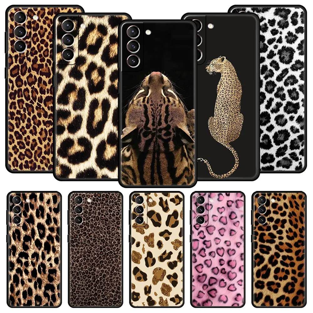 Mode Tiger Leopard Print Telefon Fall Für Samsung Galaxy S25 Rand S24 S23 S22 S20 Ultra S21 FE 5G S10 Plus Weiche TPU Abdeckung