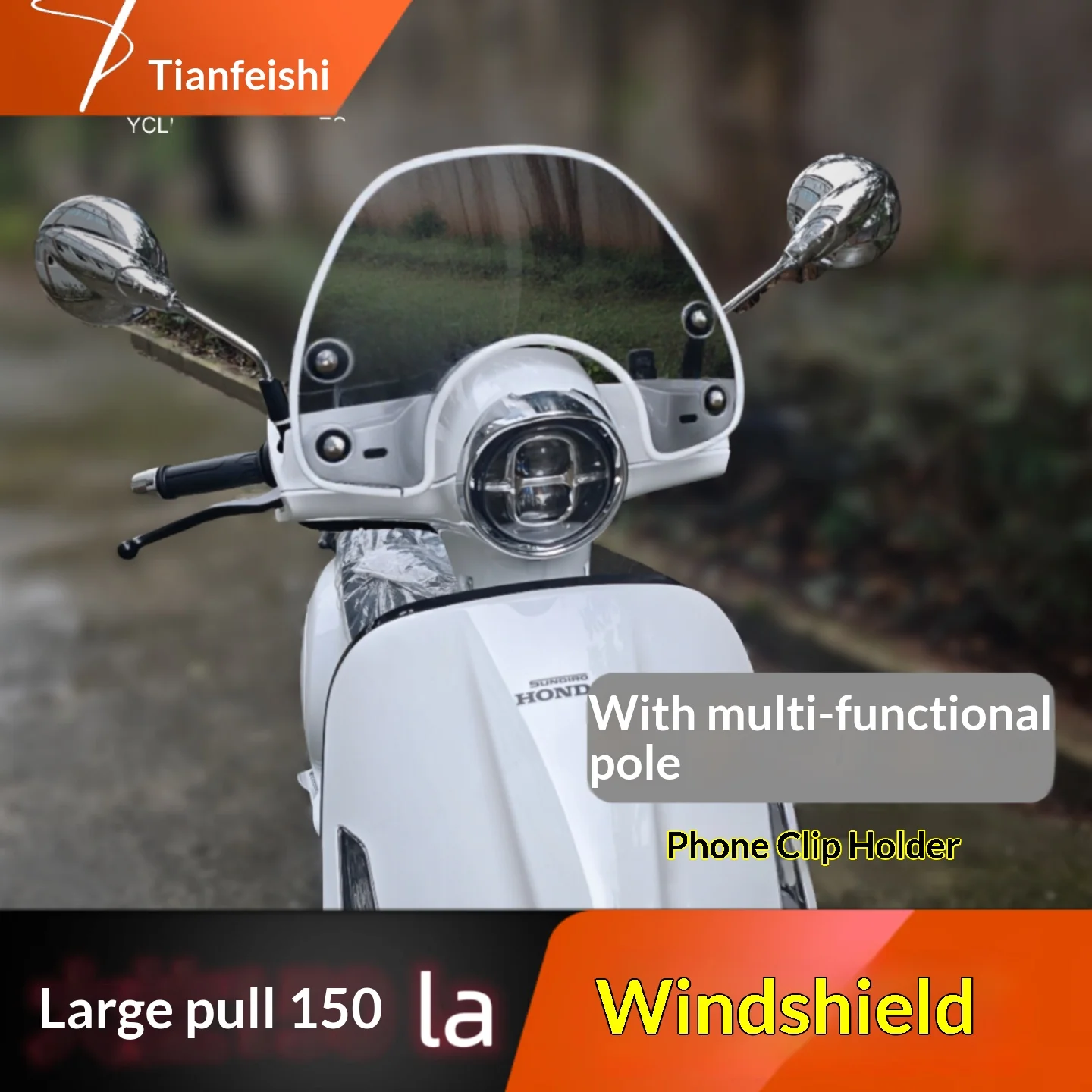 【Premium】For Honda NS150LA Integrated Heightened Front Windshield with Multi‑Function Bracket One‑Piece Design