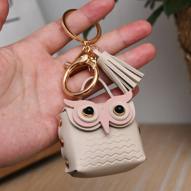 Cute Key Bag Owl Coin Purse Mini School Bag Car Key Chain P…