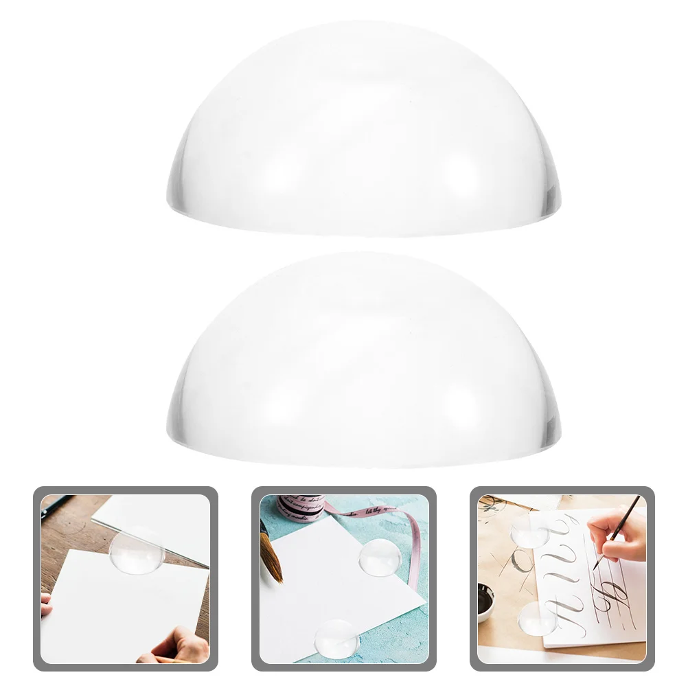 

2Pcs Glass Paperweight Dome for Calligraphy Painting Sewing Quilting Tailor Tools Heavy Duty Clear Press Weights