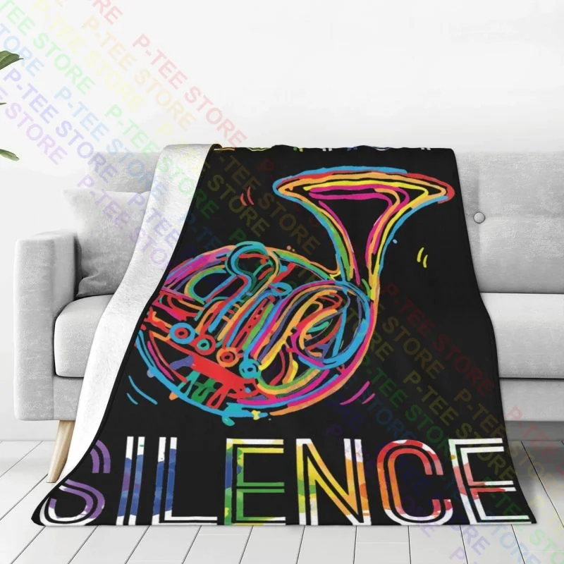 I Destroy Silence French Horn Musician Music Player Blanket Warmth Super Soft Couch Blanket