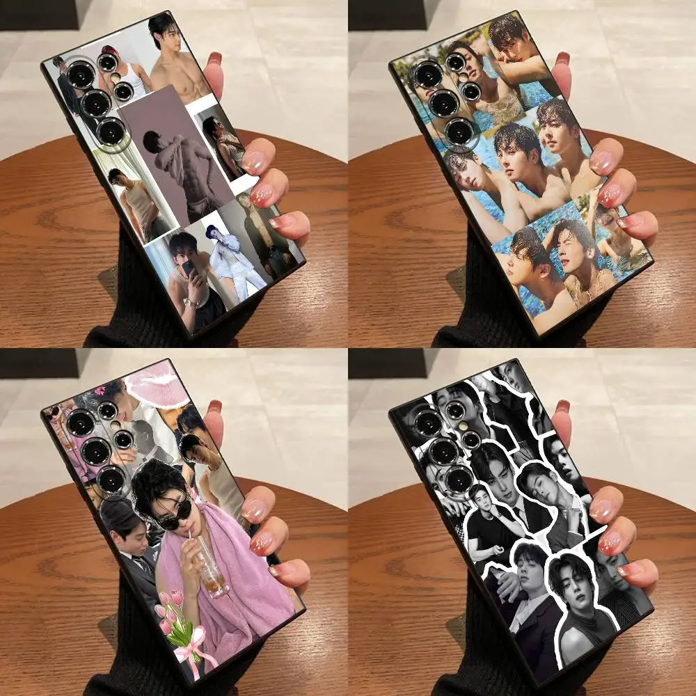 C-cha Eun woo EunWoo coque de téléphone pour Samsung S25, S24, S21, S22, S23, S30, Ultra, S20, Plus, Fe, Lite, 5G couverture noire