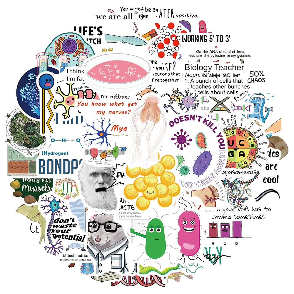 Наклейки для изучения науки, химии, биологии, лаборатории, скейтборда, ноутбука, телефона, автомобиля, водонепроницаемые наклейки, детские игрушки,