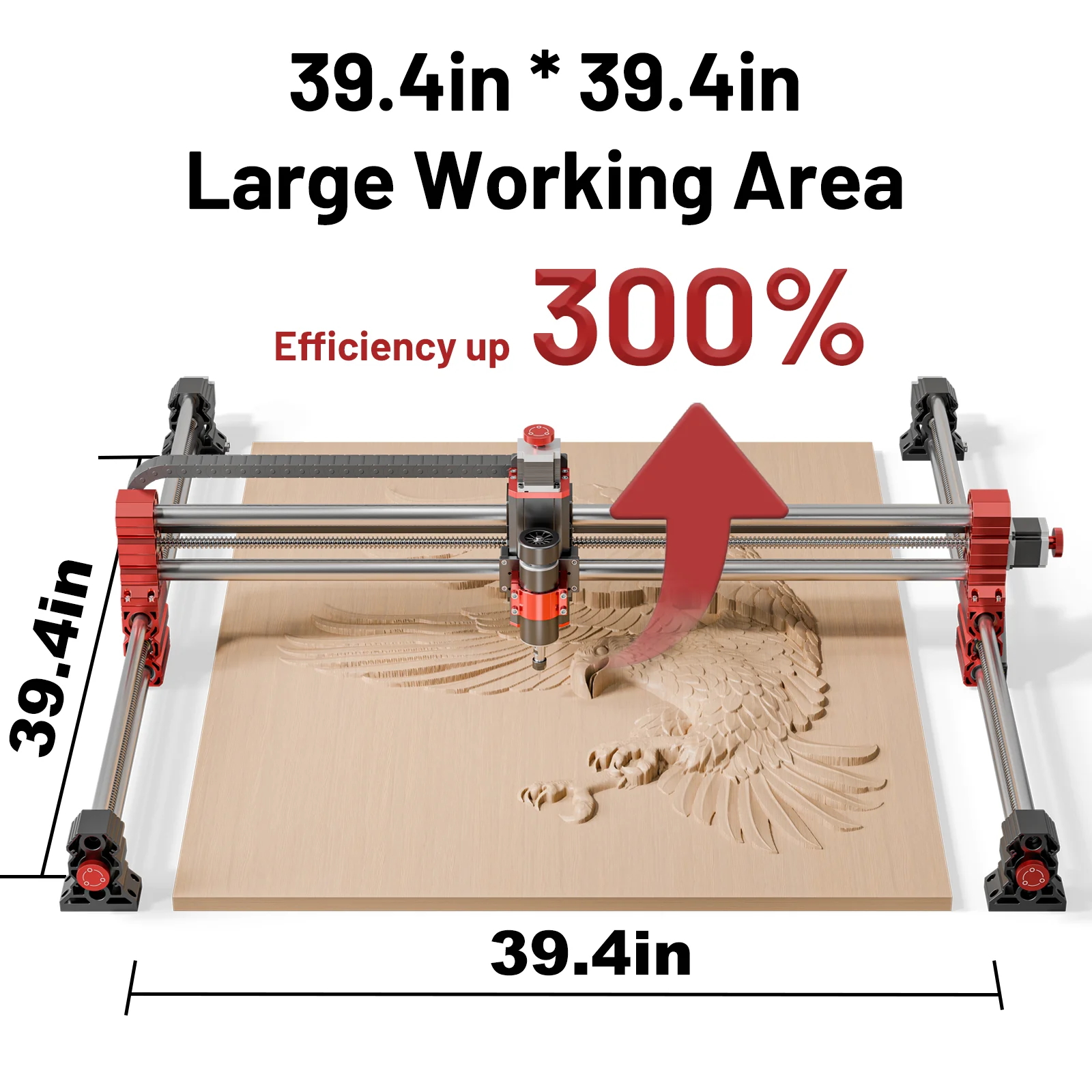 Twotrees TTC-H40 3 axes/4 axes CNC routeur fraiseuse 500W haute précision avec arrêt d'urgence pour bois acrylique métal