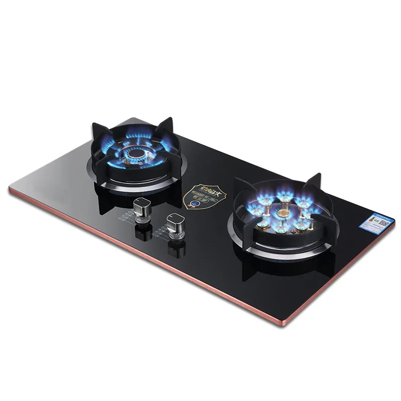 4.5KW Double-Eye Fierce Fire Burner/Liquefied Petroleum Natural Gas Stove/Gas Stove/Toughened Glass Panel/Electronic Pulser