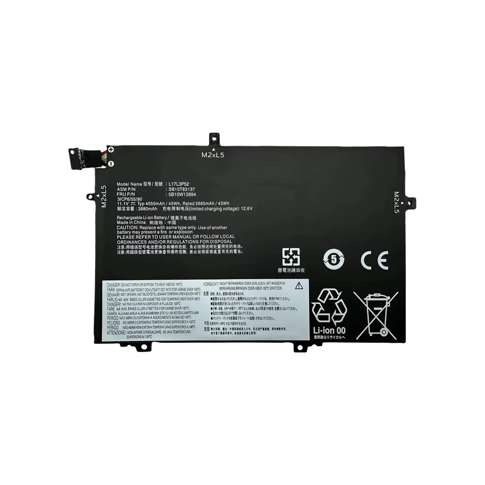 Batterie d'ordinateur portable 11.1V 01AV463 L17L3P52 pour Lenovo ThinkPad L14 L15 Gen 2 L480 L490 L580 L590 L17L3P51 L17C3P52 L17M3P53 01AV465