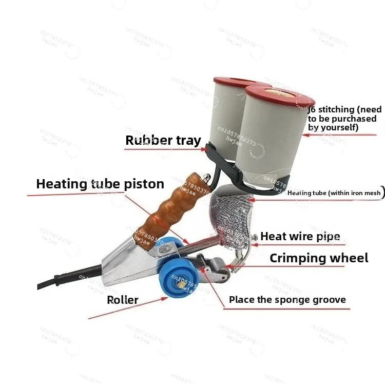 

220V Handheld Veneer Patchwork Machine Double Glue Roll Cycloidal Mechanical Stitching Woodworking Portable Sewing Machinery