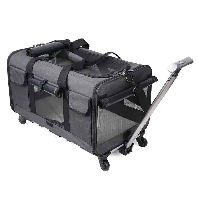 

Detachable and Foldable Trolley Case with Universal Wheels and Large Capacity for Pets