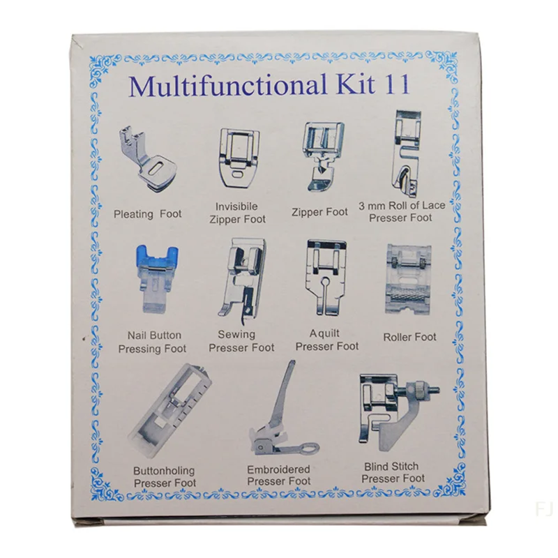 

[YU]11-piece Set English Presser Feet Household Sewing Machine Tool Presser Feet Multi-functional Sewing Accessories
