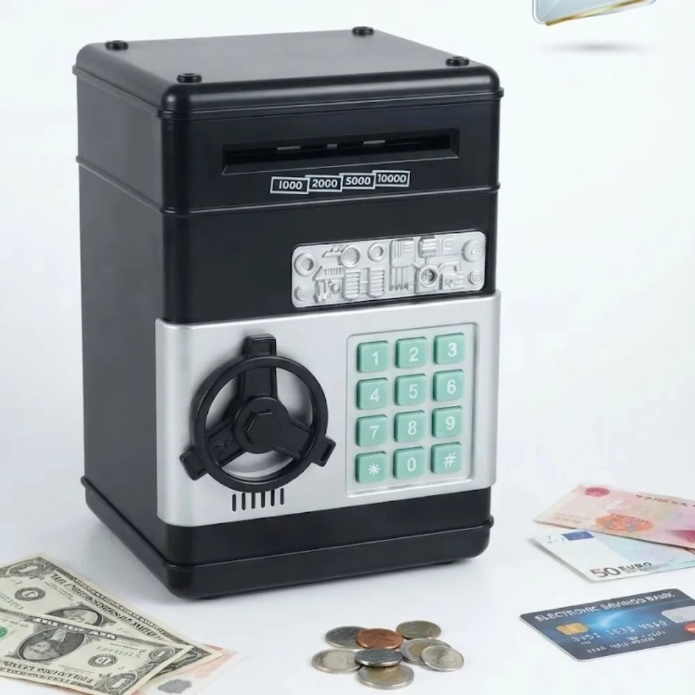 Elektronisches Sparschwein, automatischer Mini-Safe, Münzen, Bargeldsparend, Spardose, Passwort, Zähler, Code, Schlüsselschloss, Münzbank, Geldautomaten, Kindergeschenk – Detail 6