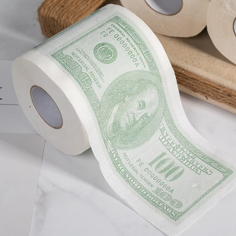 One Hundred Dollar Bill Toilet Paper Novelty Fun $100 TP Money Roll Gag Gift