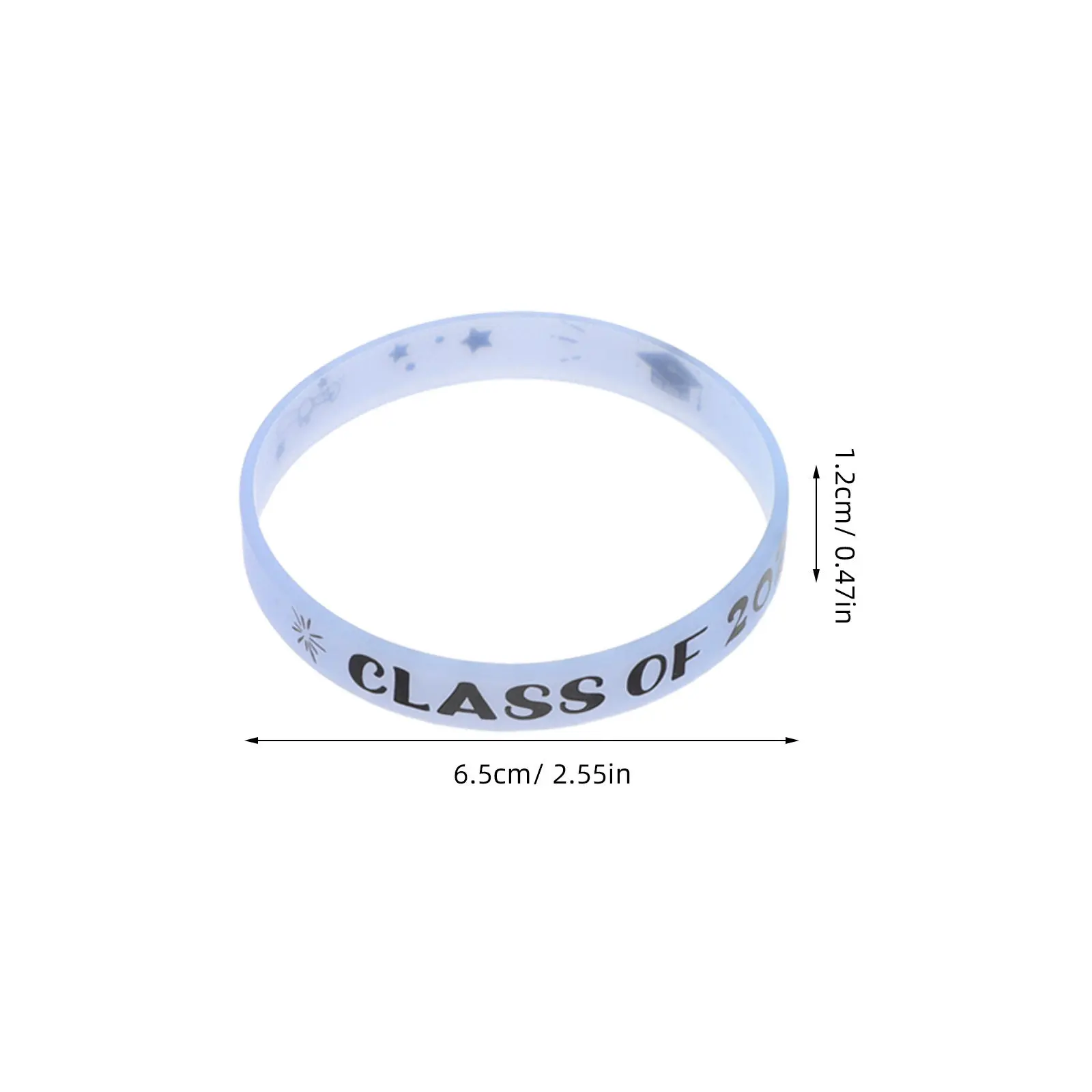 12Pcs Graduation Silicone Bracelets Class of 2026 Glow in Dark Party Favors Wristbands University Grad Ceremony Awards Night