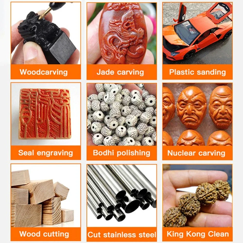 Kit de tambores de lijado abrasivo, almohadillas de pulido, disco de corte, cabezal de grabado para taladro de uñas SDremel, herramientas rotativas, 40 piezas