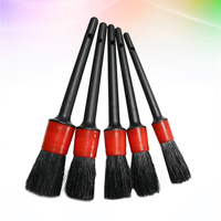 5PCS Round Vehicle Washing Brush Car Scratch-Free Cleaning Brush Plastic Handle Brush Tool for Car Wheel Washing (PP Hair)