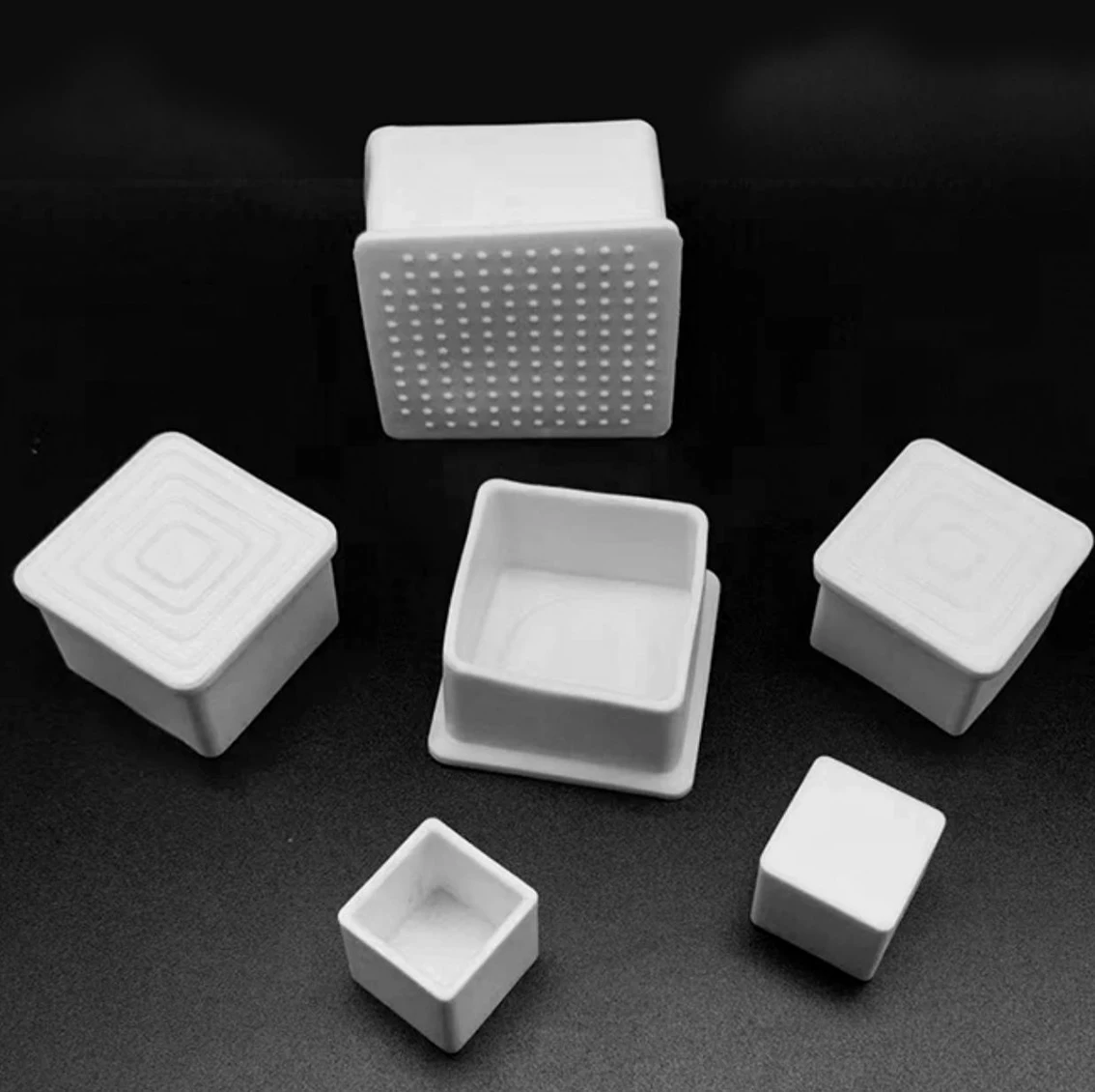 20*20mm 50*50mm White PVC Soft Rubber Pipe Sleeve Square Caps Protection Gasket Dust Seal End Cover For Pipe Bolt Furniture