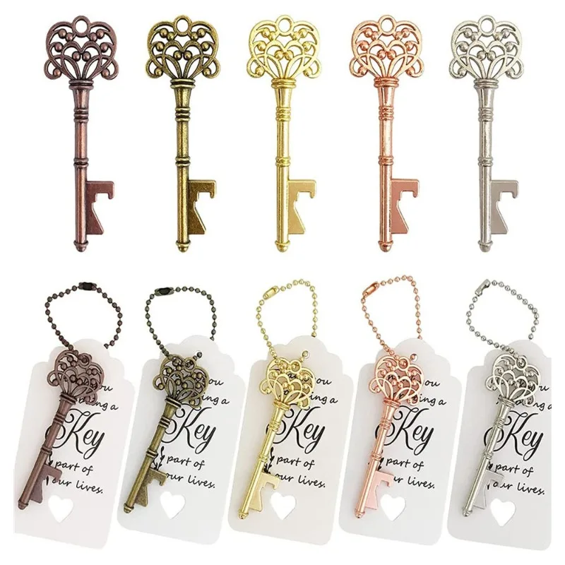

50Pcs Crown Key Bottle Opener Beer Wine Opener Wedding Favors Gifts for Guests Rustic Home Party Decoration Gift