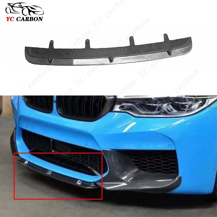 For BMW M5 F90 2017-2020 MP Style Carbon Fiber Car Front Bumper Diverter Spoiler Diffuser Front lip chin Body Kit