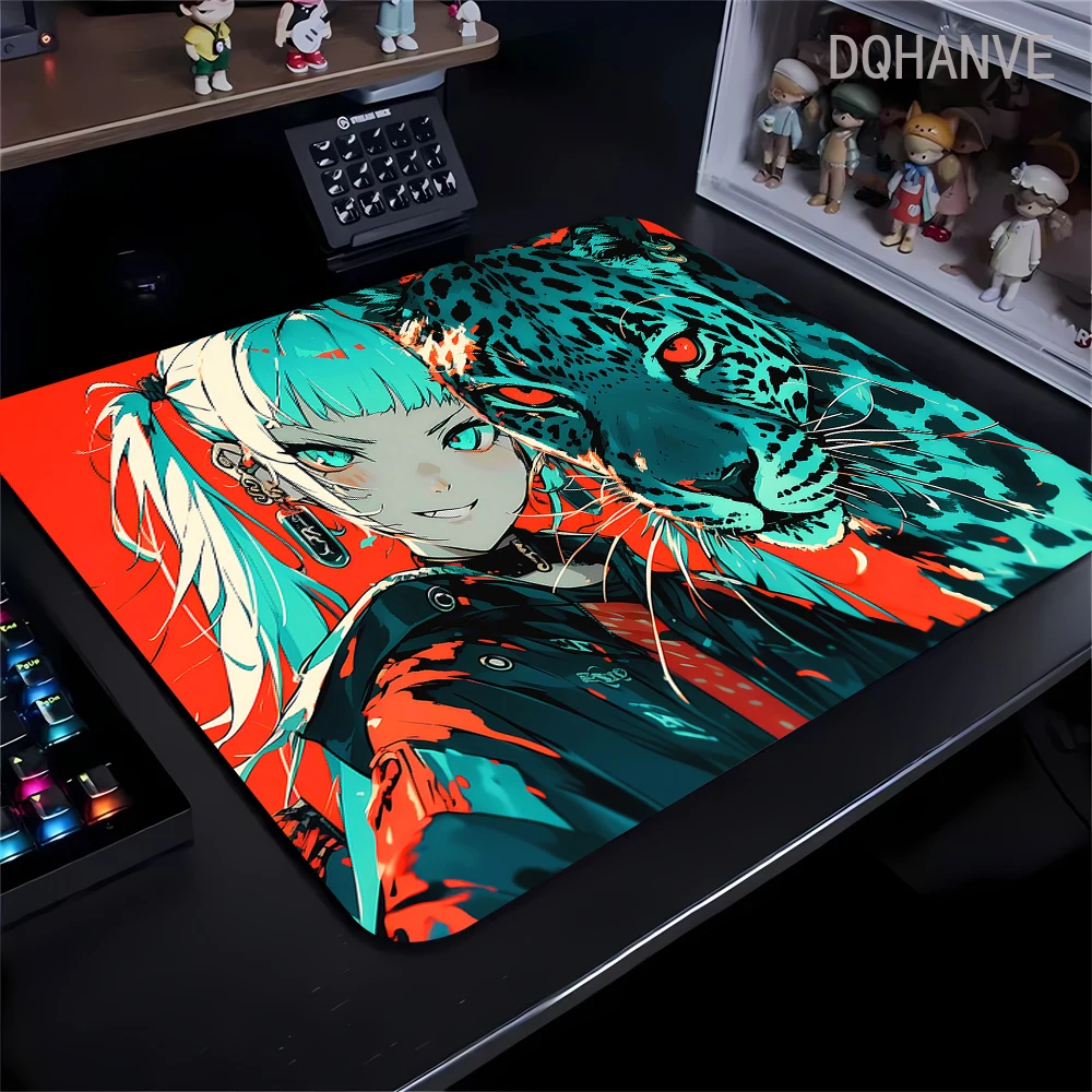 Cute Anime Girl and Panther Mousepad 45x40CM Premium Mouse Mat Game Professional E-Sports Gaming Mouse Pad Speed Keyboard Mats