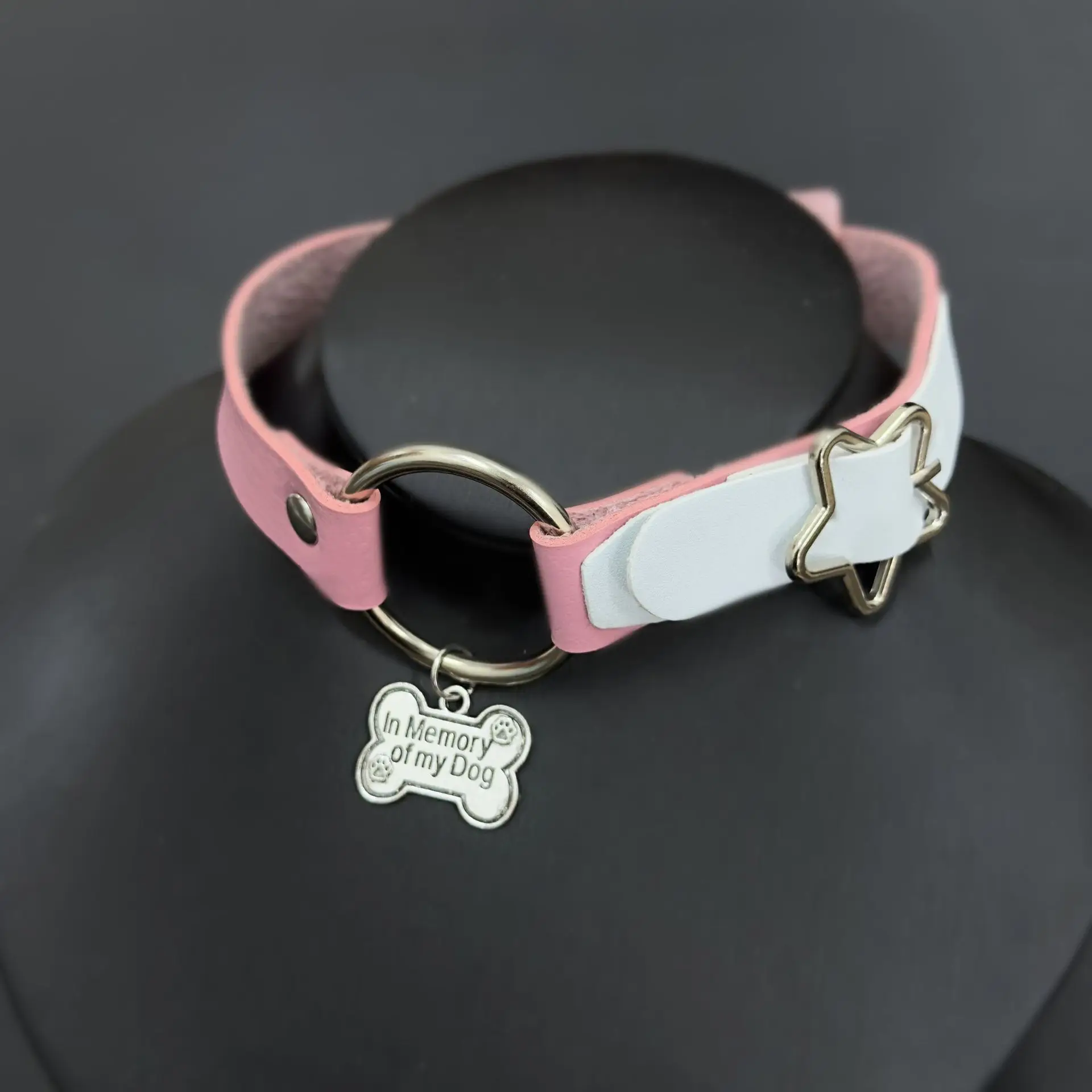 Minority All-match Punk Harajuku Individuality Dark Hottie Original Subculture Bone Star Leather Choker Necklet Pendant