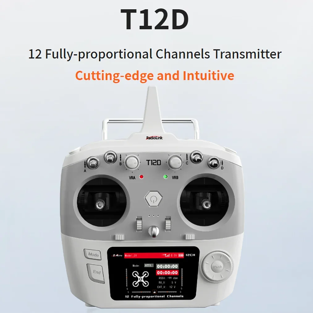 RadioLink T12D 12-kanałowy nadajnik 2,4 GHz 2,8 cala 4000 M odległość z odbiornikiem R12F dla drona FPV stałe skrzydło samochód łódź robot