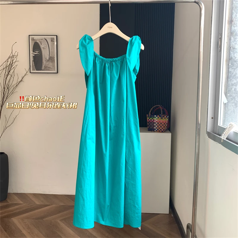 

Women's A-line Dress Vintage Sleeveless Square Collar Long Dresses Y2k Elegant Party Club One Piece Frocks 2000s Clothes Summer