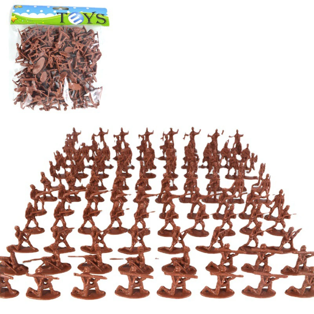 100Pcs Military Playset Plastic Toy Soldiers Mini Warrior Elite Force Action Figure Toys for Children Playing Gift